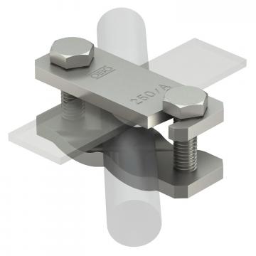 Diagonal clamp for flat conductors and round conductors A2