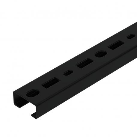 Profile rail, 17 mm slot, perforated, black 200 | 35 | 18 | 1,25 | Сталь | PES135 – поліефір | чорний; RAL 9005