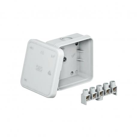 Junction box A 8 with terminal strip 65x65x32 | 7 | IP55 | Light grey; RAL 7035