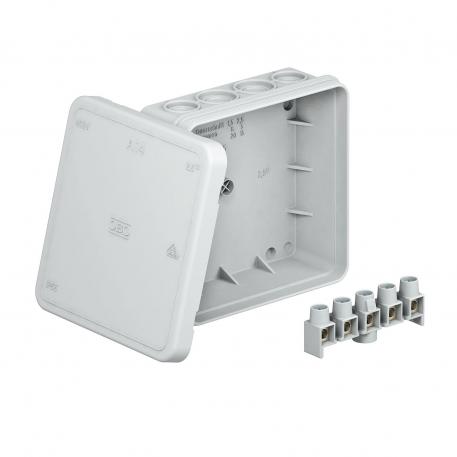 Junction box A 14 with terminal strip 90x90x35 | 14 | IP55 | Light grey; RAL 7035