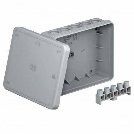 Junction box A 18 with terminal strip 115x90x35 | 18 | IP55 | Light grey; RAL 7035