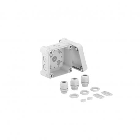 Junction box X 01 with cable gland 85x85x45 | 7 | IP67 | Light grey; RAL 7035