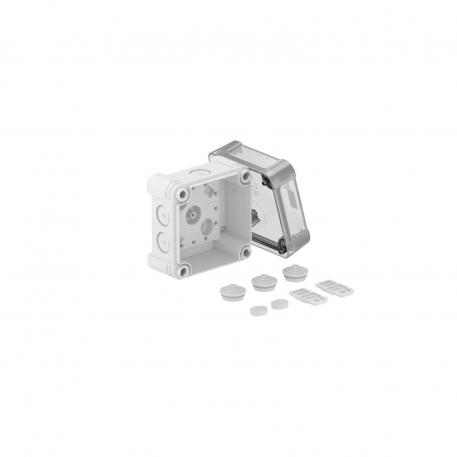 Junction box X 02 85x85x57 | 7 | IP67 | 7 x Ø20 | Grey / transparent