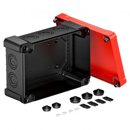 Junction box X 25 271x187x110 | 10 | IP67 | 10 x Ø25/40/50 | Black / red