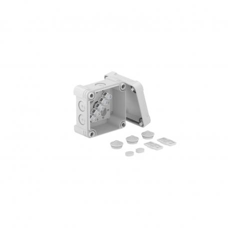 Junction box X 01 with terminal strip 85x85x45 | 7 | IP67 | 7 x Ø20 | Light grey; RAL 7035