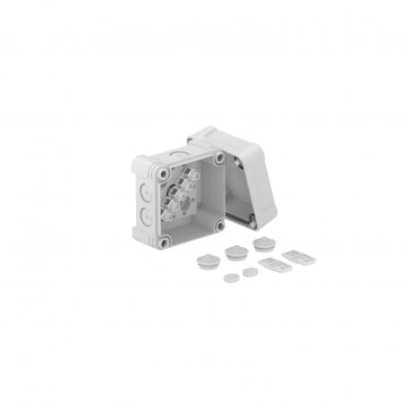 Junction box X 02 with terminal strip 85x85x57 | 7 | IP67 | 7 x Ø20 | Light grey; RAL 7035