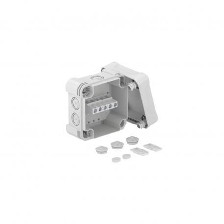 Junction box X 04 with terminal strip 102x102x60 | 7 | IP67 | 7 x Ø20/25 | Light grey; RAL 7035