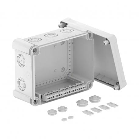 Junction box X 16 with terminal strip 227x177x110 | 10 | IP67 | 10 x Ø25/32/40 | Light grey; RAL 7035