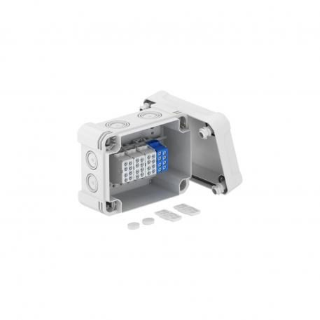 Junction box X 06 with main terminal block 137x105x68 | 8 | IP67 | 4 x Ø20/25, 4 x Ø20/25/32 | Light grey; RAL 7035