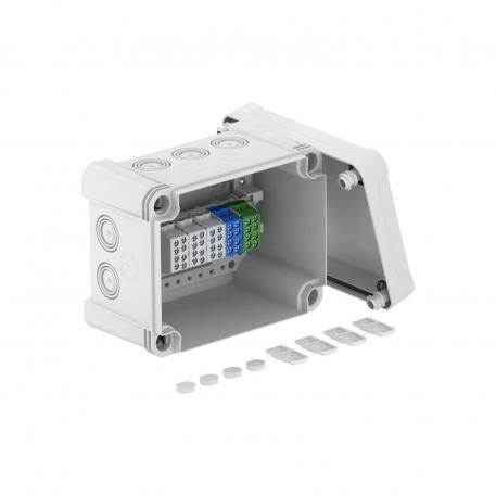 Junction box X 10 with main terminal block 177x137x110 | 10 | IP67 | 10 x Ø20/25/32 | Light grey; RAL 7035