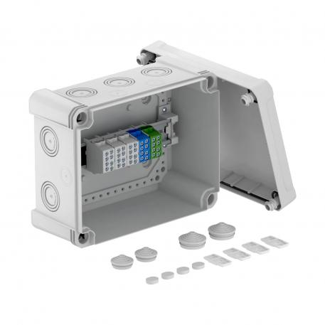 Junction box X 16 with main terminal block 227x177x110 | 10 | IP67 | 10 x Ø25/32/40 | Light grey; RAL 7035