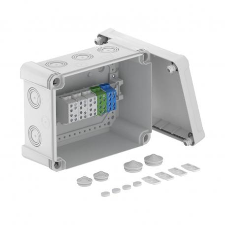 Junction box X 16 with main terminal block 227x177x110 | 10 | IP67 | 10 x Ø25/32/40 | Light grey; RAL 7035