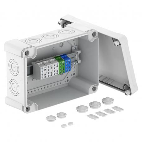 Junction box X 25 with main terminal block 271x187x110 | 10 | IP67 | Light grey; RAL 7035