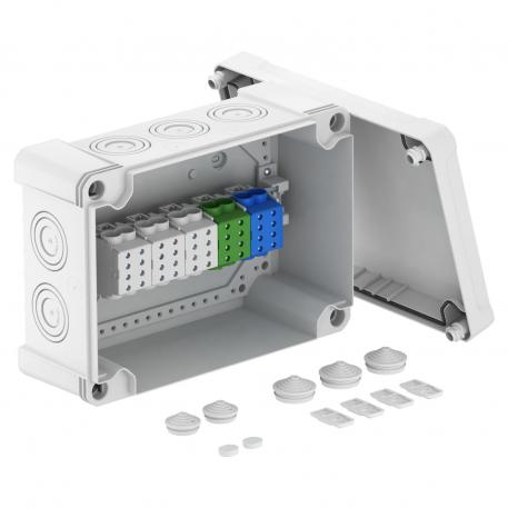 Junction box X 25 with main terminal block 271x187x110 | 10 | IP67 | Light grey; RAL 7035