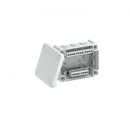 Junction box T 100, plug-in seal, terminal strip 136x102x57 | 10 | IP66 | Light grey; RAL 7035