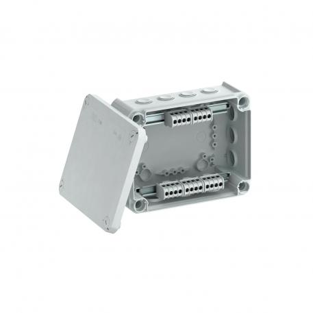 Junction box T 160, plug-in seal, terminal strip 176x135x67 | 12 | IP66 | Light grey; RAL 7035