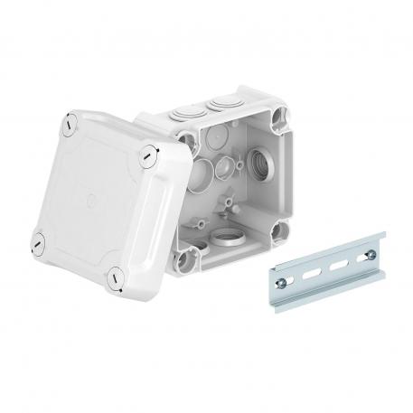 Junction box T60, plug-in seal, elevated cover 100x100x65 | 7 | IP66 | Light grey; RAL 7035