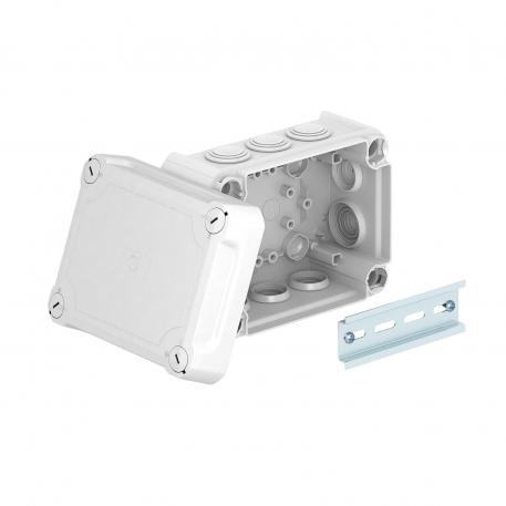 Junction box T100, plug-in seal, elevated cover 136x102x74 | 10 | IP66 | Light grey; RAL 7035