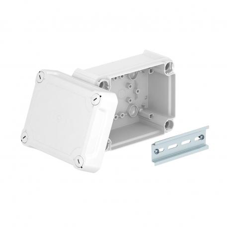 Junction box T100, closed, elevated cover 136x102x74 |  | IP66 | Light grey; RAL 7035