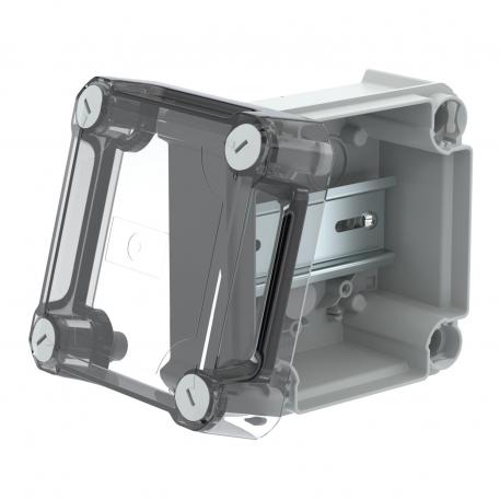 Junction box T60, closed, transparent elevated cover 100x100x63 |  | IP66 | Light grey; RAL 7035