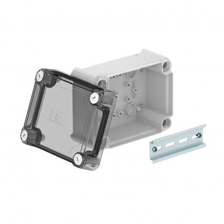 Junction box T100, closed, transparent elevated cover 136x102x74 |  | IP66 | Light grey; RAL 7035