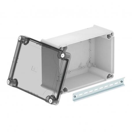 Junction box T350, closed, transparent elevated cover 267x182x127 |  | IP66 | Light grey; RAL 7035