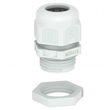 Cable gland, metric thread, set with locknut, light grey  |  | M16 x 1,5 | no | Light grey; RAL 7035