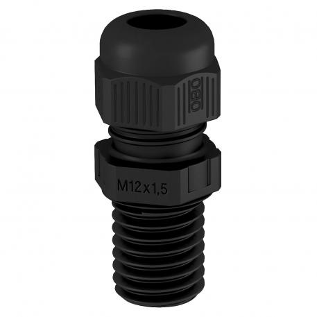 Cable gland, long metric thread, black  |  | M12 x 1,5 | no | Black