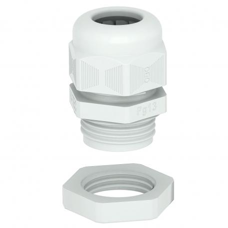 Cable gland, PG thread, set with locknut, light grey  |  | Pg 11 | no | Light grey; RAL 7035