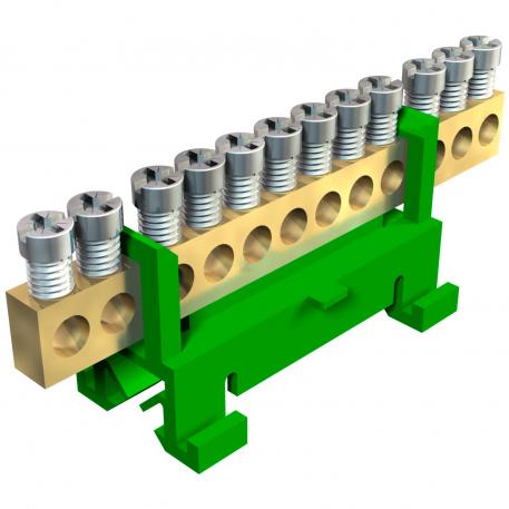 Protection conductor terminal, with screw contacts, 12 terminals