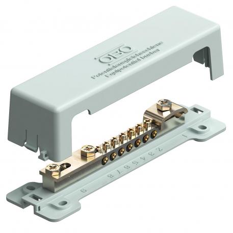 Equipotential busbar with plastic base plate