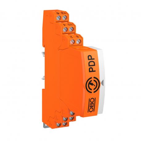 Plug-in data cable protection, 2x2-pin, indirect earthing, with visual signaling