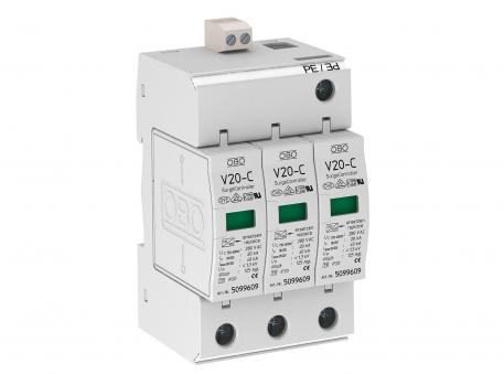 Surge arrester, 3-pole with remote signalling 280 V 3 | 280 | IP20