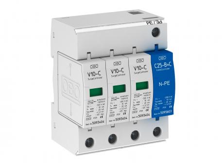 Surge arrester V10 3-pole + NPE 320 V 3+N/PE | 320 | IP20