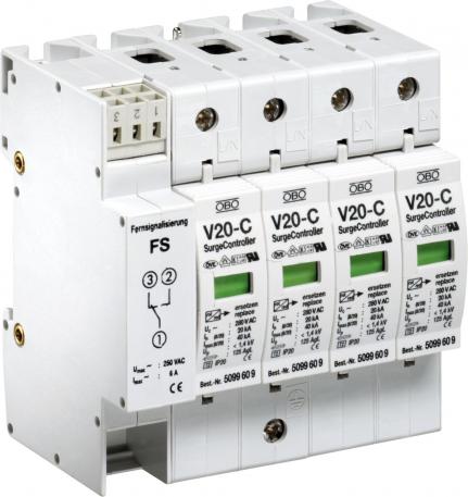 Surge arrester with remote signalling V20 4 | 280 | IP20