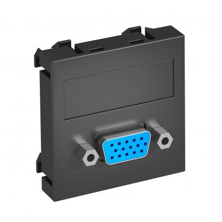 VGA connection, 1 module, straight outlet, as screw connection Straight |  | VGA | Black-grey; RAL 7021