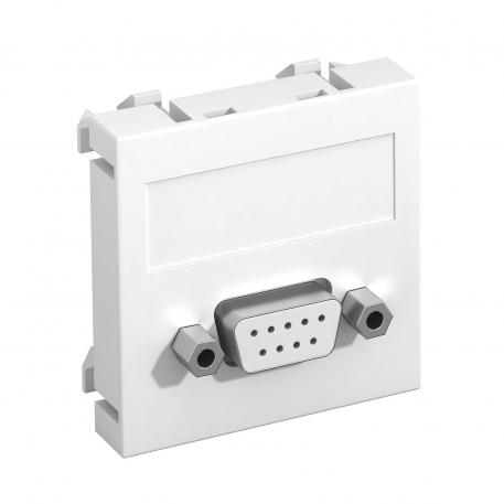 D-Sub9 connection, 1 module, straight outlet, as screw connection  |  | D-Sub miniature | Pure white; RAL 9010