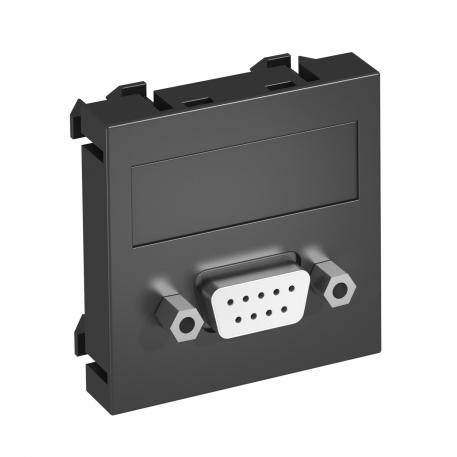 D-Sub9 connection, 1 module, straight outlet, as screw connection Straight |  | D-Sub miniature | Black-grey; RAL 7021