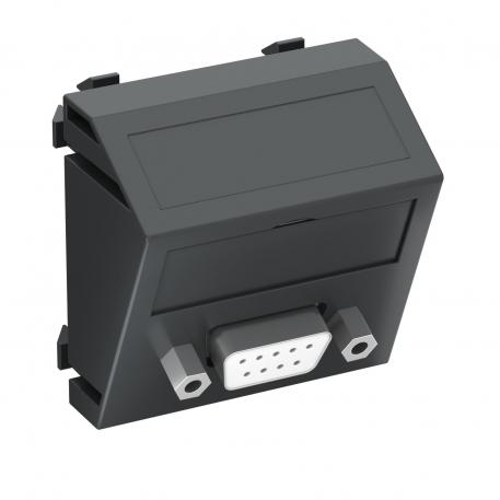 D-Sub9 connection, 1 module, slanting outlet, as screw connection Sloping |  | D-Sub miniature | Black-grey; RAL 7021