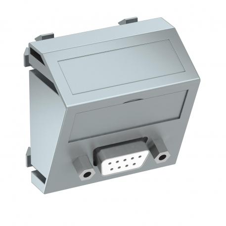 D-Sub9 connection, 1 module, slanting outlet, as screw connection  |  | D-Sub miniature | Aluminium painted