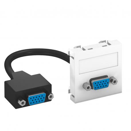 VGA connection, 1 module, straight outlet, with connection cable  |  | VGA | Pure white; RAL 9010