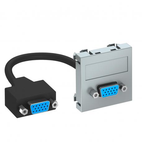 VGA connection, 1 module, straight outlet, with connection cable  |  | VGA | Aluminium painted