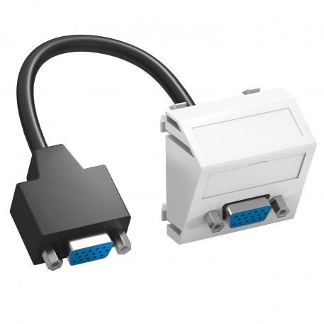 VGA connection, 1 module, slanting outlet, with connection cable  |  | VGA | Pure white; RAL 9010