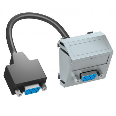 VGA connection, 1 module, slanting outlet, with connection cable  |  | VGA | Aluminium painted