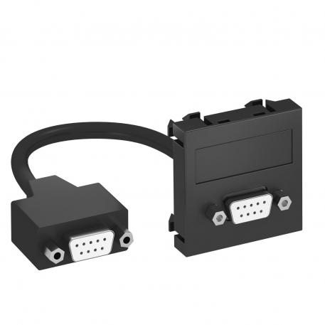 D-Sub9 connection, 1 module, straight outlet, with connection cable Straight |  | D-Sub miniature | Black-grey; RAL 7021