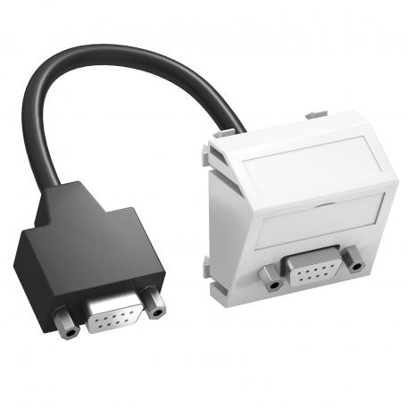 D-Sub9 connection, 1 module, slanting outlet, with connection cable  |  | D-Sub miniature | Pure white; RAL 9010