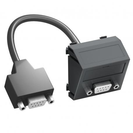 D-Sub9 connection, 1 module, slanting outlet, with connection cable Sloping |  | D-Sub miniature | Black-grey; RAL 7021