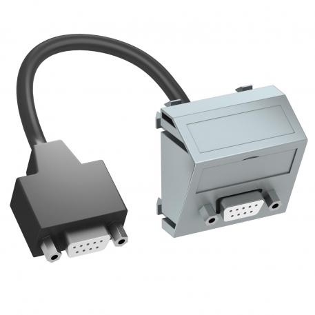 D-Sub9 connection, 1 module, slanting outlet, with connection cable  |  | D-Sub miniature | Aluminium painted