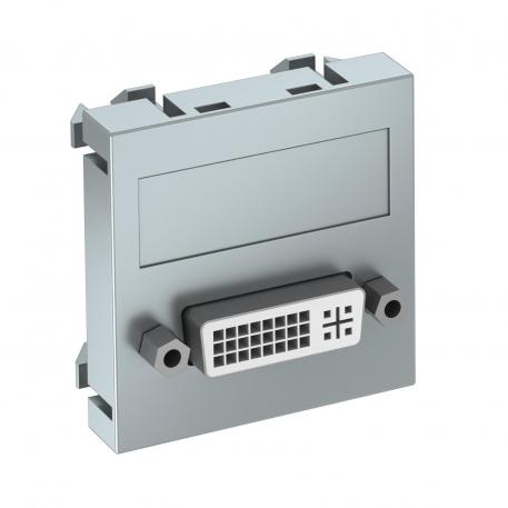 DVI-D connection, 1 module, straight outlet, as screw connection Aluminium painted