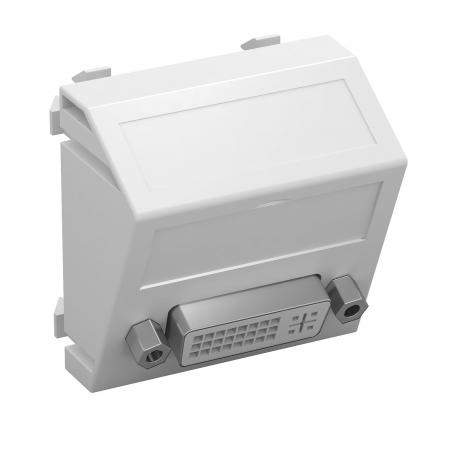 DVI-D connection, 1 module, slanting outlet, as screw connection  |  | Miscellaneous | Pure white; RAL 9010